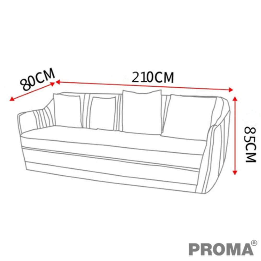 [Pre-order] โซฟา 3 ที่นั่ง PROMA-VIVA CHARIA สีเทา